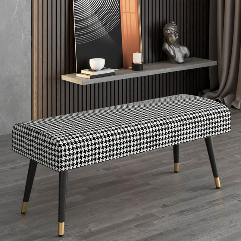 Glam Rectangle Seating Bench Cushioned Entryway and Bedroom Bench