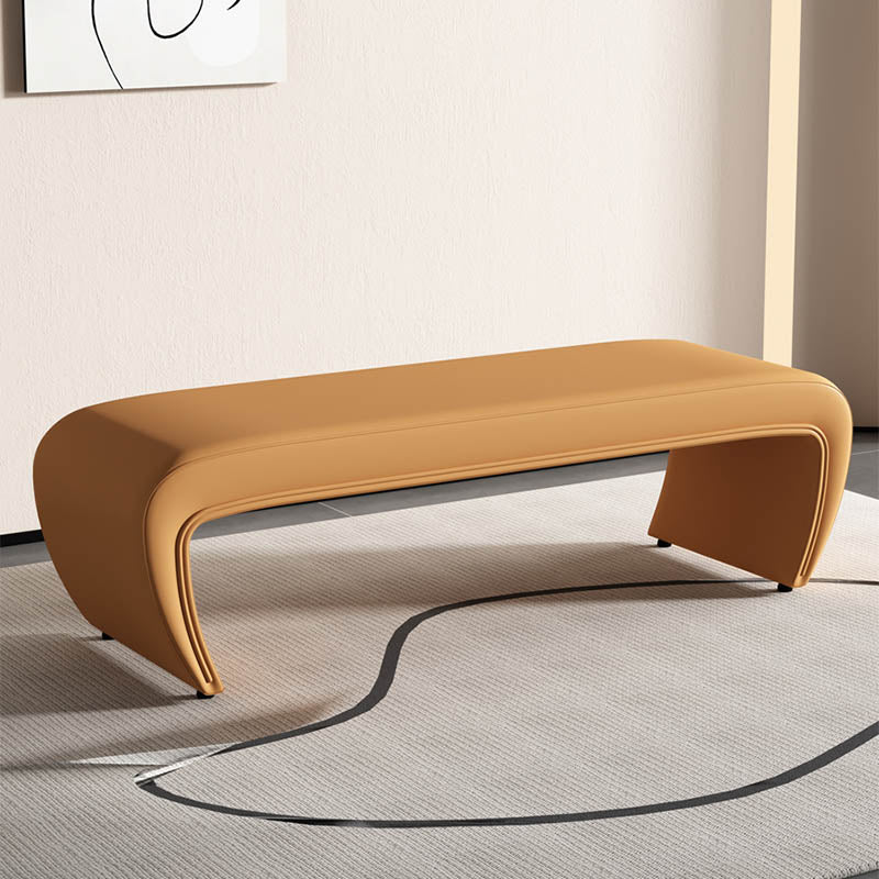 Modern Rectangle Entryway Bench Solid Wood Seating Bench with Upholstered
