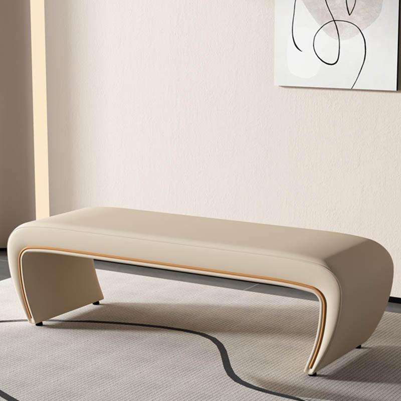 Modern Rectangle Entryway Bench Solid Wood Seating Bench with Upholstered