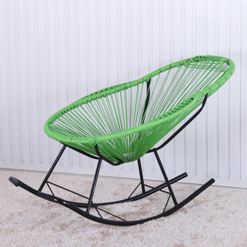 PE Rattan Iron Base Lazy Sofa Chair Leisure Lounge Rocking Chair