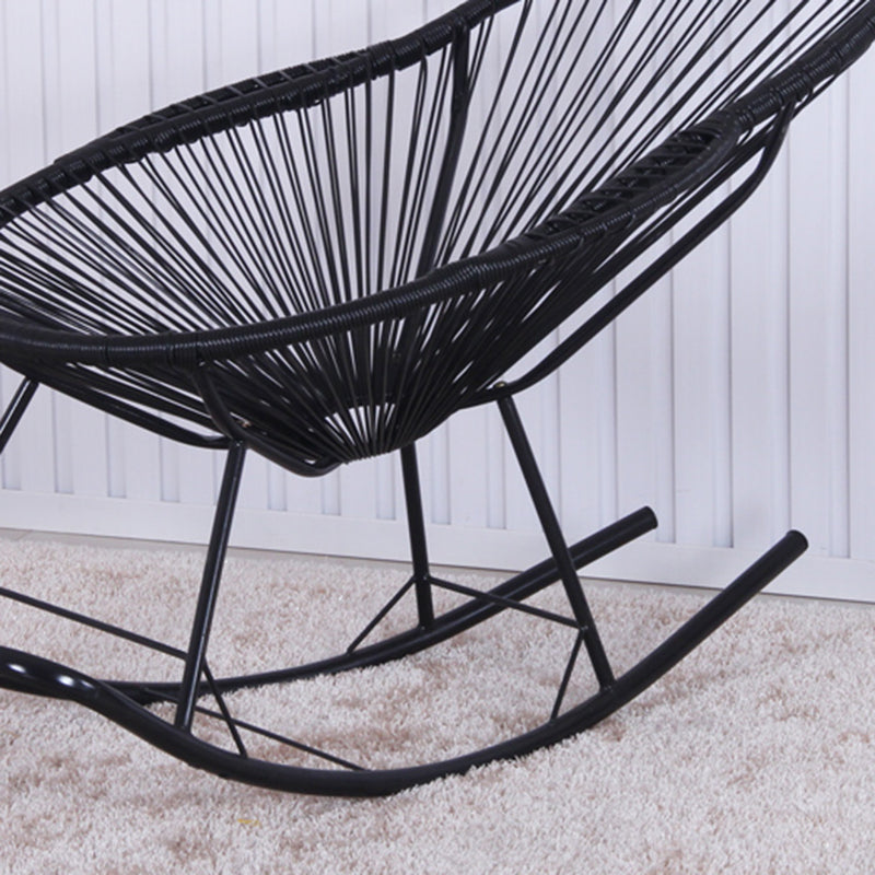 PE Rattan Iron Base Lazy Sofa Chair Leisure Lounge Rocking Chair