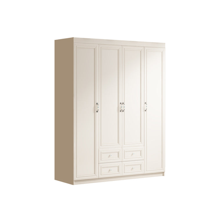 Contemporary Style Wardrobe Armoire Wood Armoire with Clothes Rail and Door for Bedroom