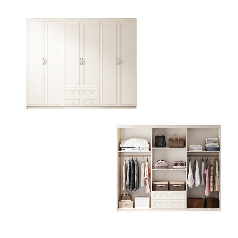 Contemporary Style Wardrobe Armoire Wood Armoire with Clothes Rail and Door for Bedroom