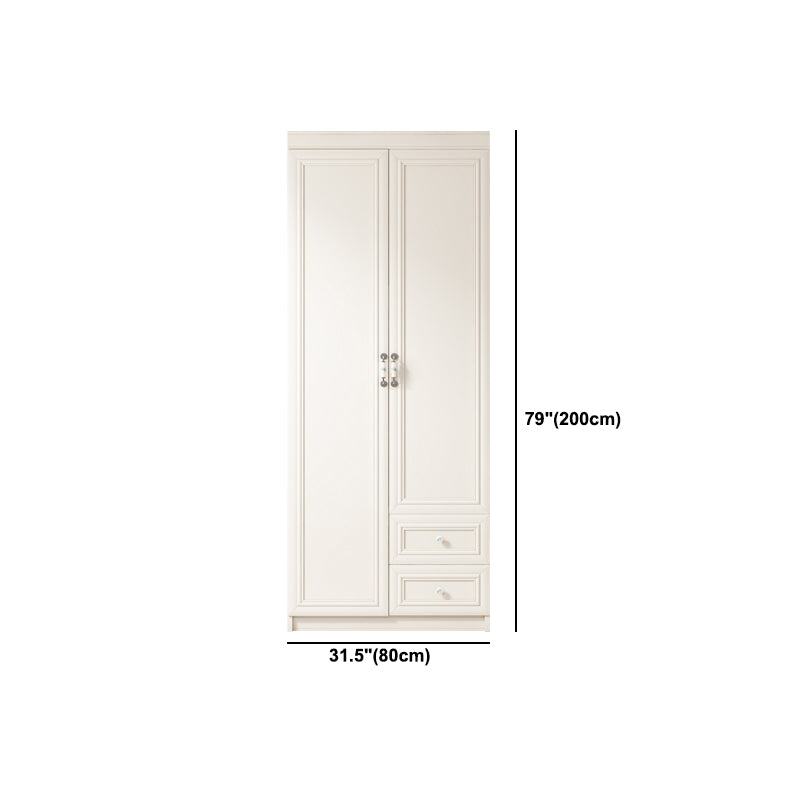 Contemporary Style Wardrobe Armoire Wood Armoire with Clothes Rail and Door for Bedroom