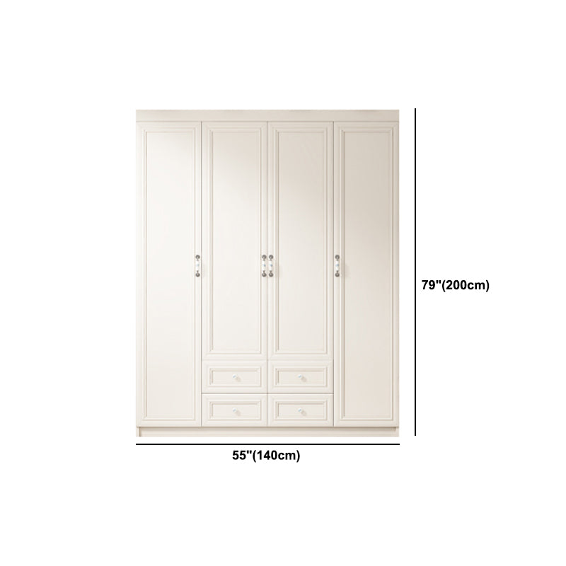 Contemporary Style Wardrobe Armoire Wood Armoire with Clothes Rail and Door for Bedroom