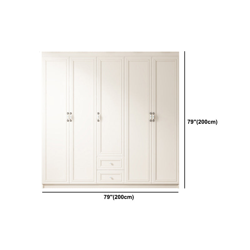 Contemporary Style Wardrobe Armoire Wood Armoire with Clothes Rail and Door for Bedroom