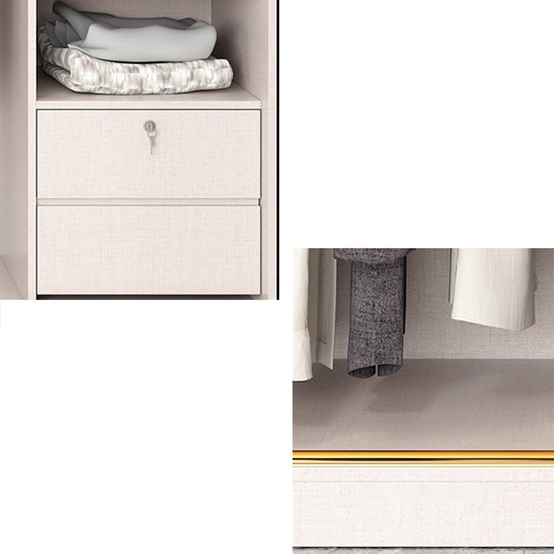 Coastal Style Wooden Wardrobe Cabinet Bedroom Sliding Doors Armoire