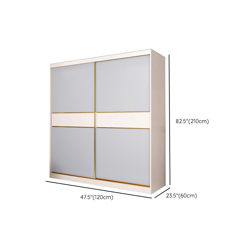 Coastal Style Wooden Wardrobe Cabinet Bedroom Sliding Doors Armoire