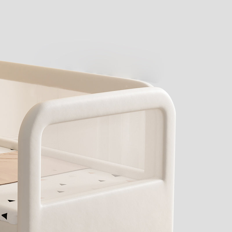 Solid Wood Twin Size Kids Bed Modern White Cat Bed Frame with Mattress