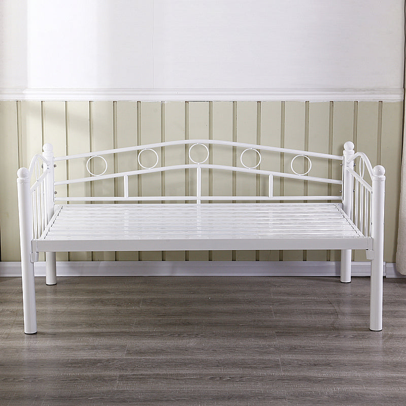 Metal Open Frame Bed with Detachable Guardrails Contemporary Kids Bed with Mattress