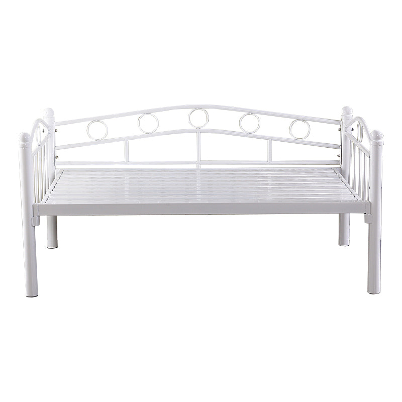 Metal Open Frame Bed with Detachable Guardrails Contemporary Kids Bed with Mattress