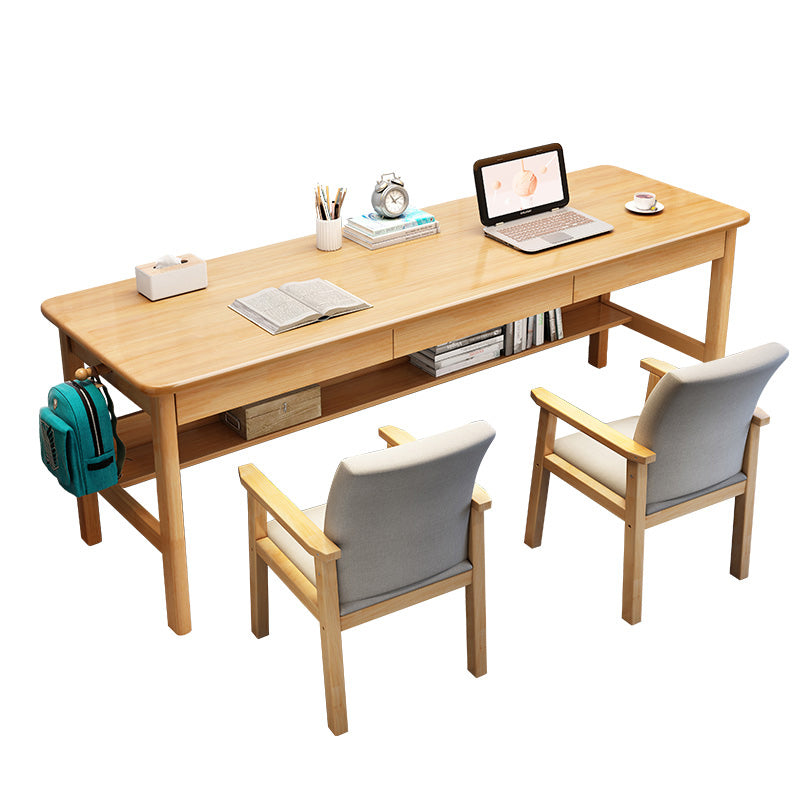 Contemporary Writing Desk with 3 Drawers and Side Storage Hook