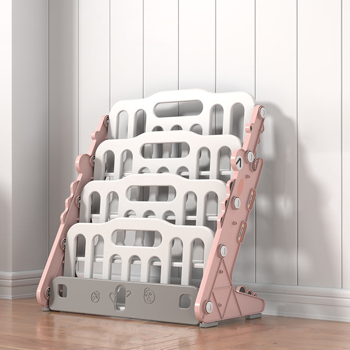 Contemporary Open Back Book Display Plastic Bookshelf with Storage Space