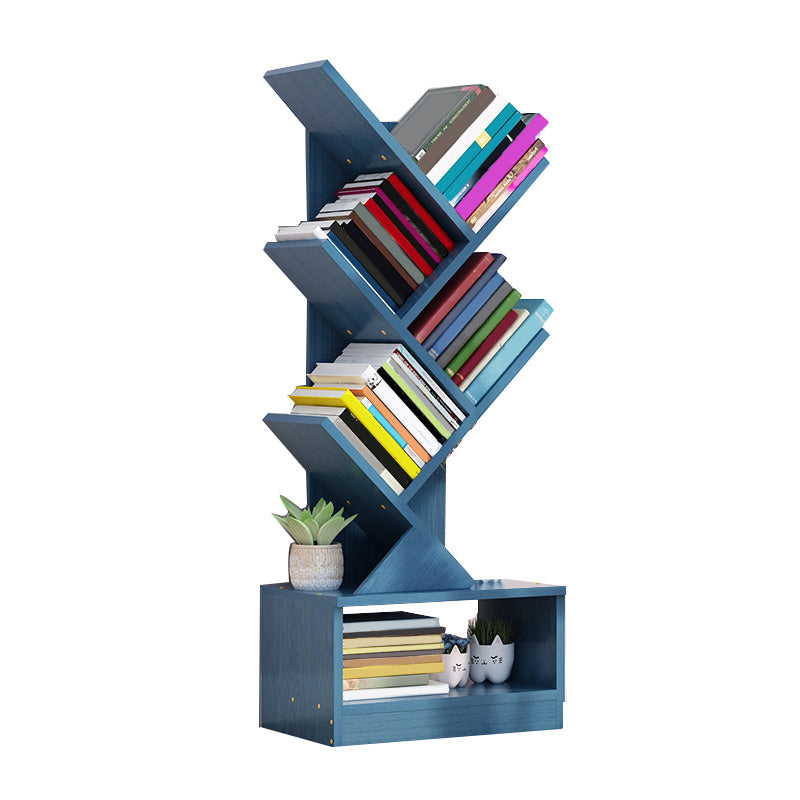 Contemporary Open Back Bookshelf Freestanding Standard Bookcase with Tree Theme