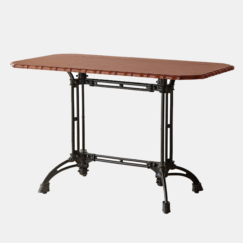 Round Solid Wood Dining Table Indoor Iron Pedestal Dining Table