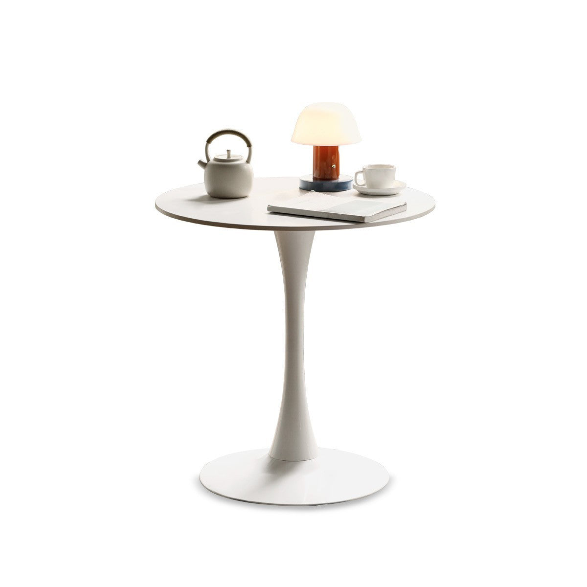 White Round Dining Table Stone Top Dining Table with Tulip Base