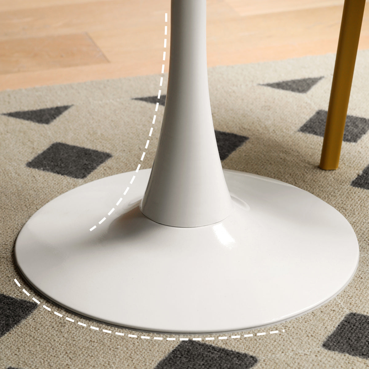 White Round Dining Table Stone Top Dining Table with Tulip Base