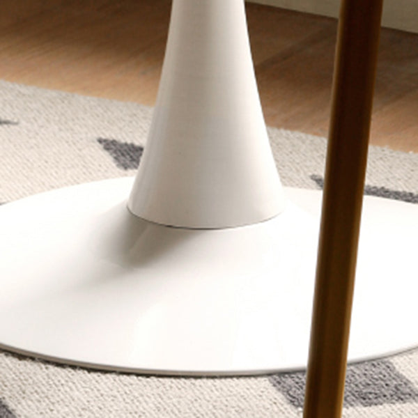 White Round Dining Table Stone Top Dining Table with Tulip Base
