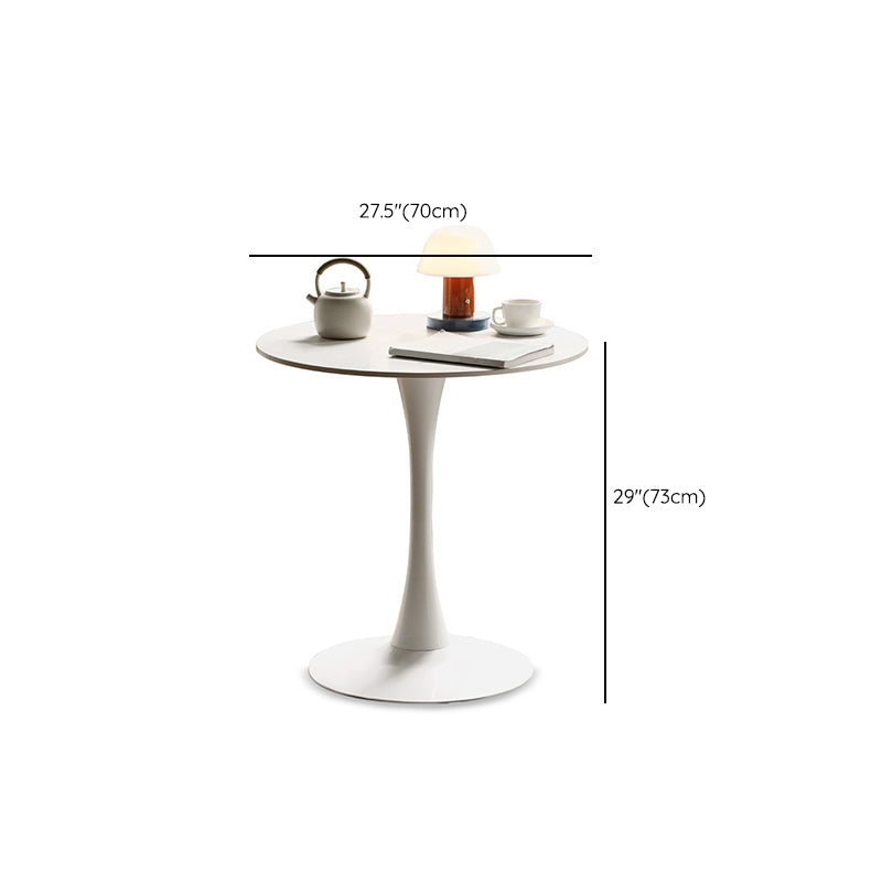 White Round Dining Table Stone Top Dining Table with Tulip Base