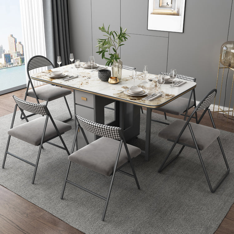 Wood Frame Dining Table Folding Rectangle Dining Table for Dining Room