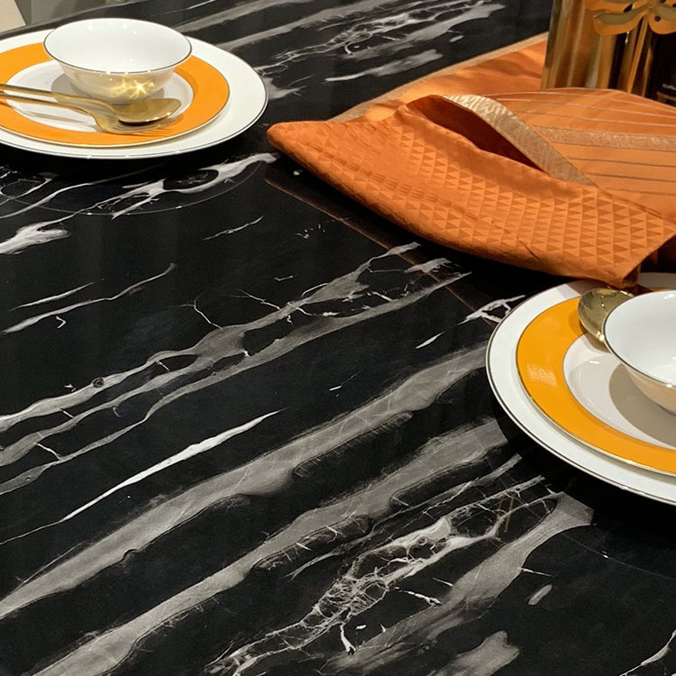 Traditional Luxury Dining Table Marble Rectangle Fixed Table for Home