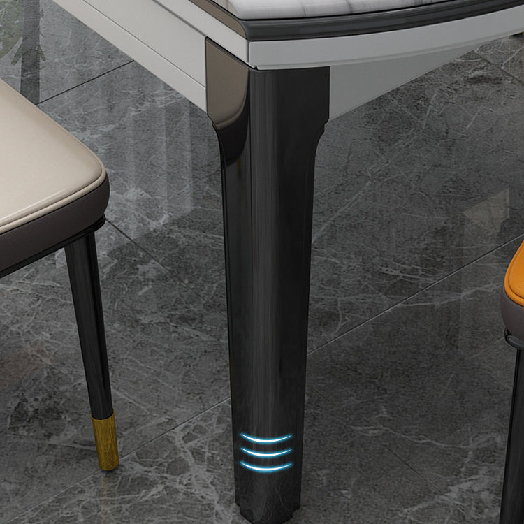 Simplicity Style Dining Site Table Faux Marble Furniture with Drop-Leaf