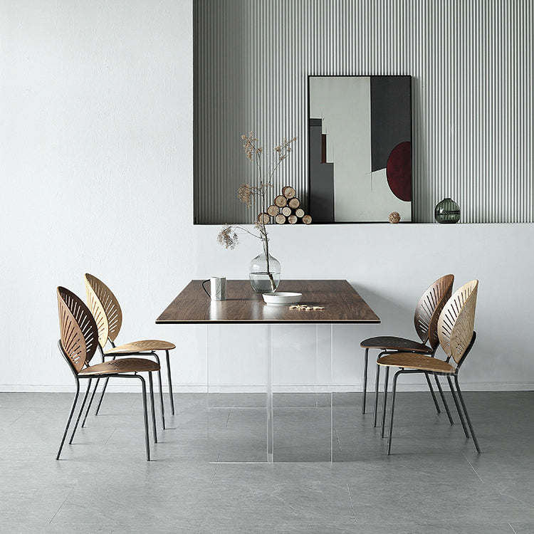 Rectangle Dining Table Acrylic Base Table for Kitchen Dining Room