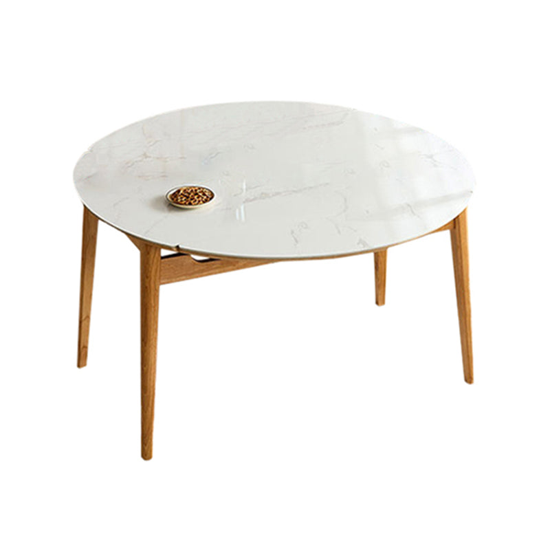 Stone Dining Table Round 4 Legs Dining Site Table, 51.18"x51.18"x29.9"
