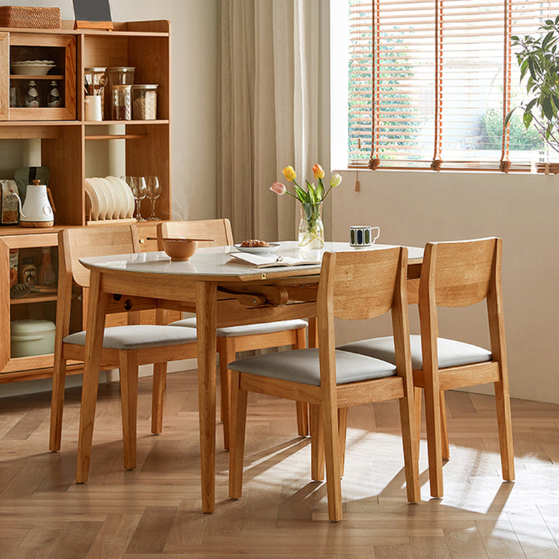 Stone Dining Table Round 4 Legs Dining Site Table, 51.18"x51.18"x29.9"