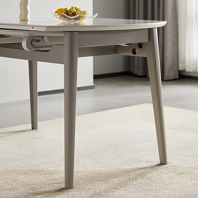 Stone Dining Table Round 4 Legs Dining Site Table, 51.18"x51.18"x29.9"