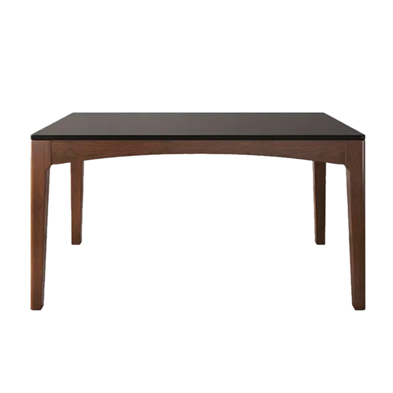 Rectangle Sintered Stone Dining Table Solid Wood Frame Dining Table