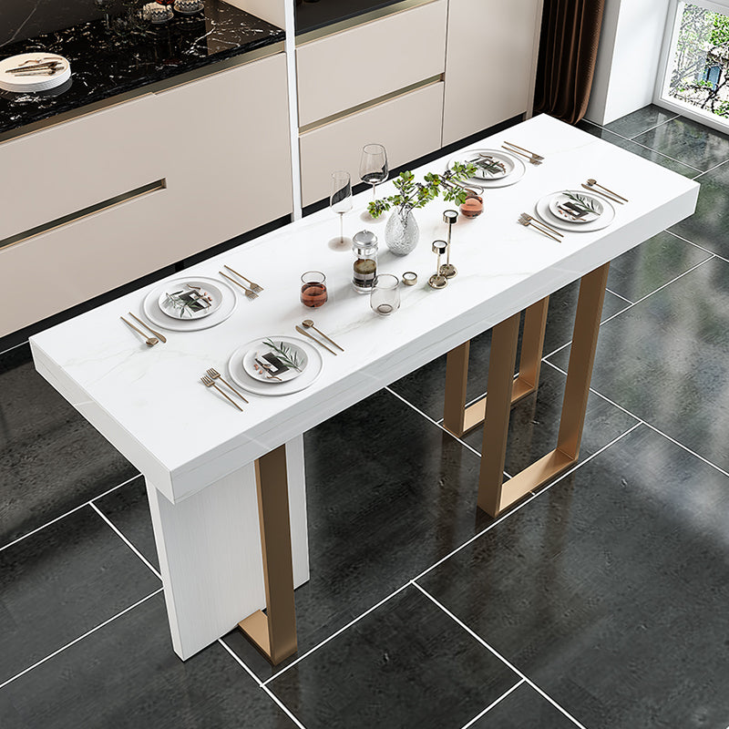 Faux Marble Top Counter Table Modern White Counter Table for Patio Use