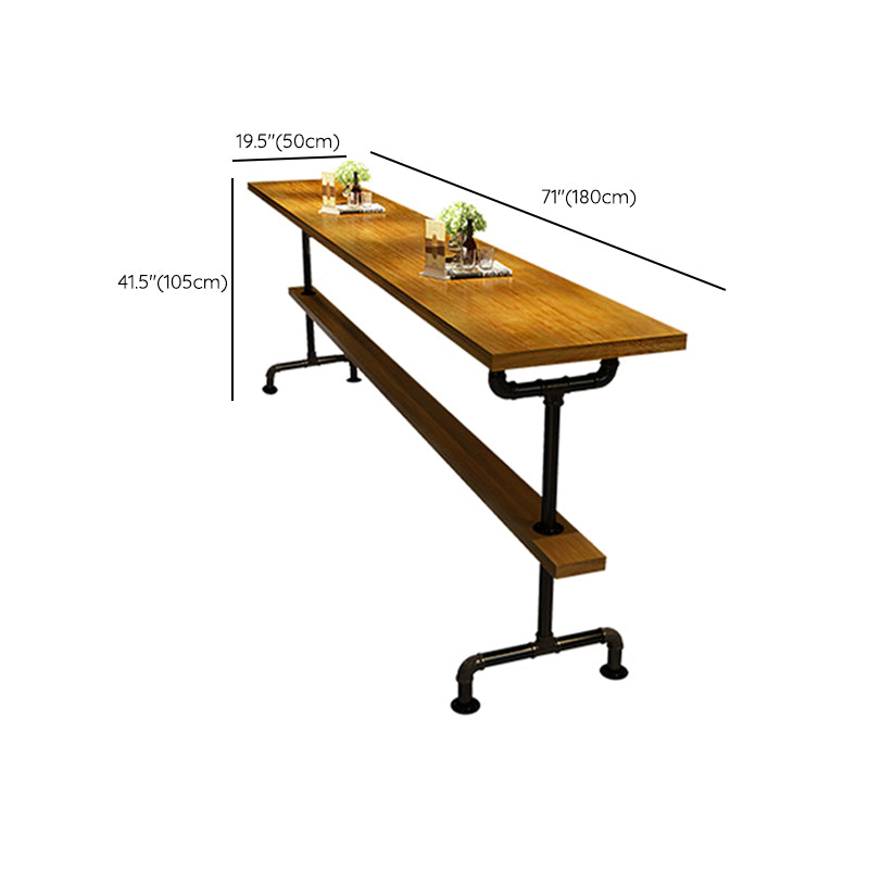 Industrial Bar Height Pub Table Iron Frame Counter Height Dining Table