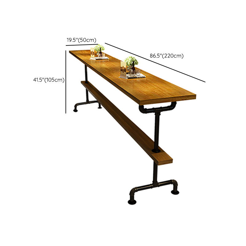 Industrial Bar Height Pub Table Iron Frame Counter Height Dining Table