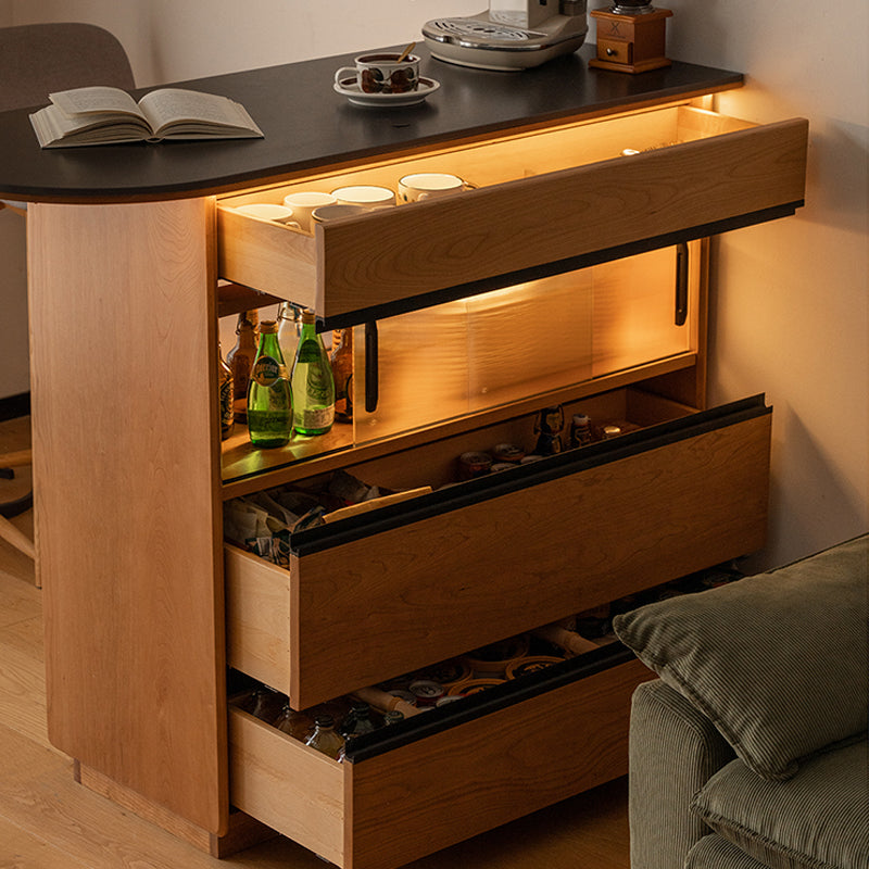 Stone Top Bar Dining Table Free Form Bar Table with Storage Base