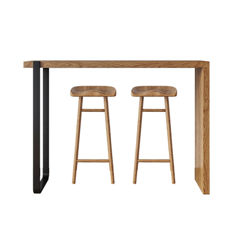 Indoor Contemporary Bar Dining Table Rectangle Shape Pine Wood Bar Table