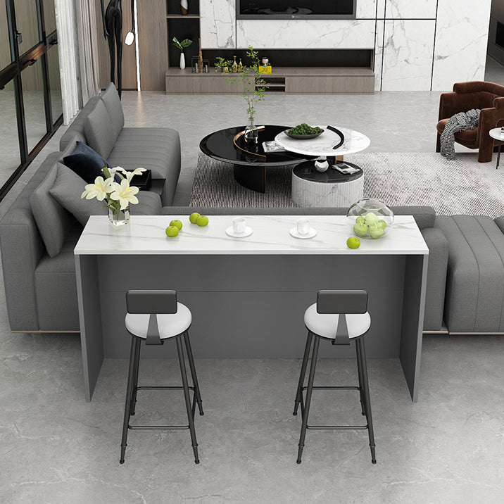 Indoor Contemporary Bar Dining Table Rectangle Stone Bar Table