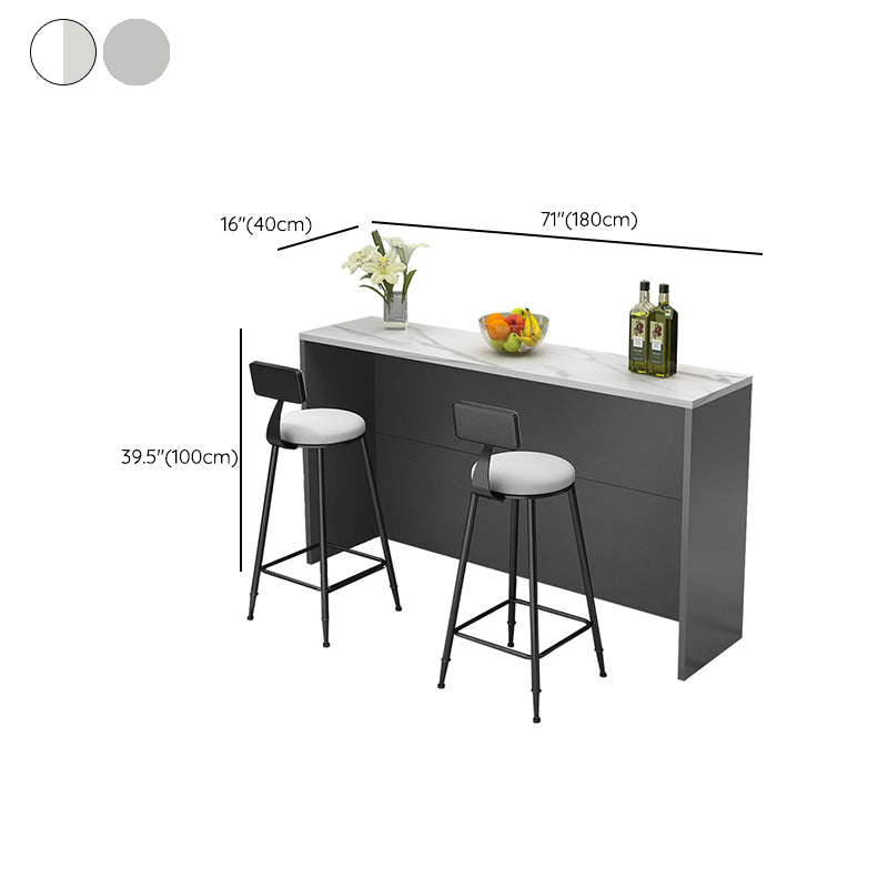 Indoor Contemporary Bar Dining Table Rectangle Stone Bar Table