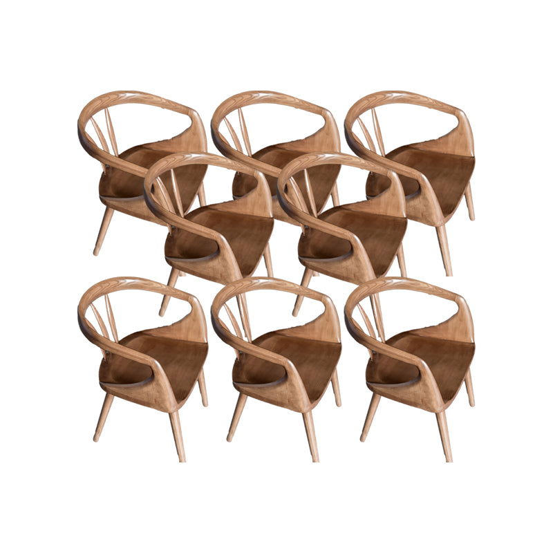Indoor Solid Wood Dining Chair Open Back Dining Arm Chair for Dining Room