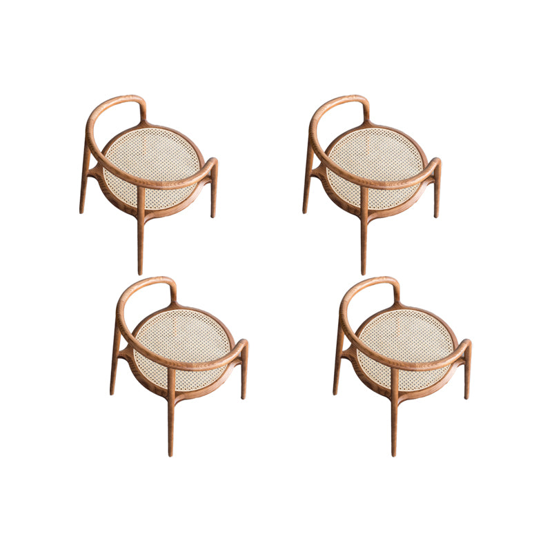Indoor Solid Wood Dining Chair Open Back Dining Arm Chair for Dining Room