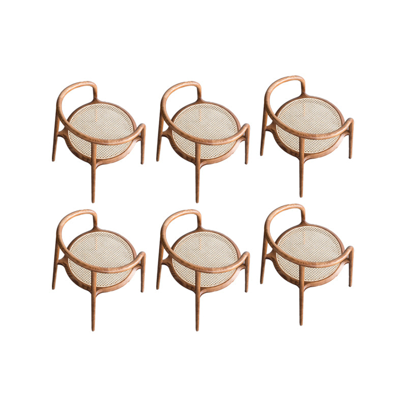 Indoor Solid Wood Dining Chair Open Back Dining Arm Chair for Dining Room