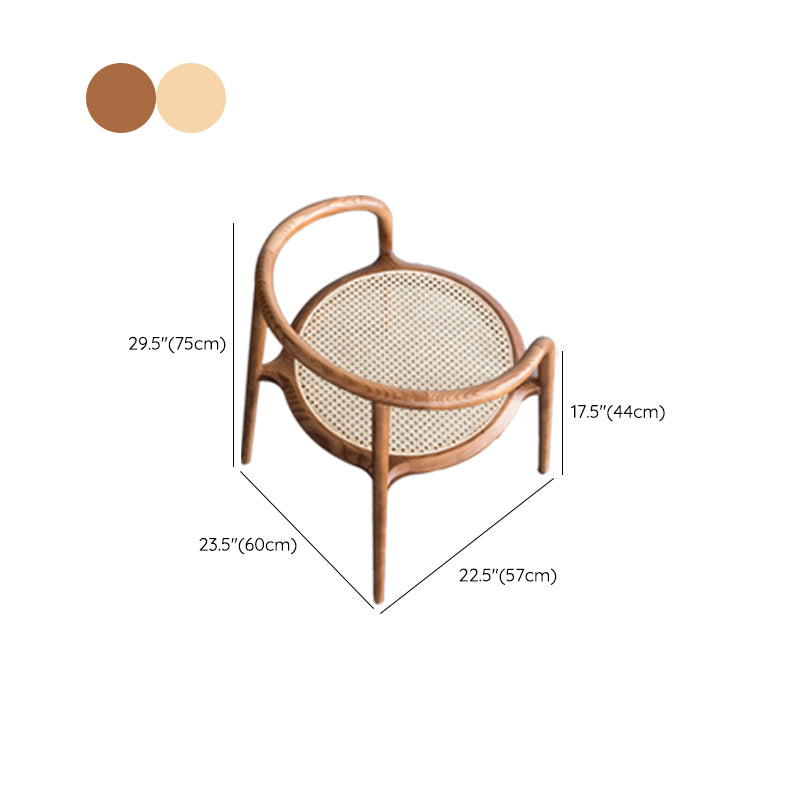 Indoor Solid Wood Dining Chair Open Back Dining Arm Chair for Dining Room