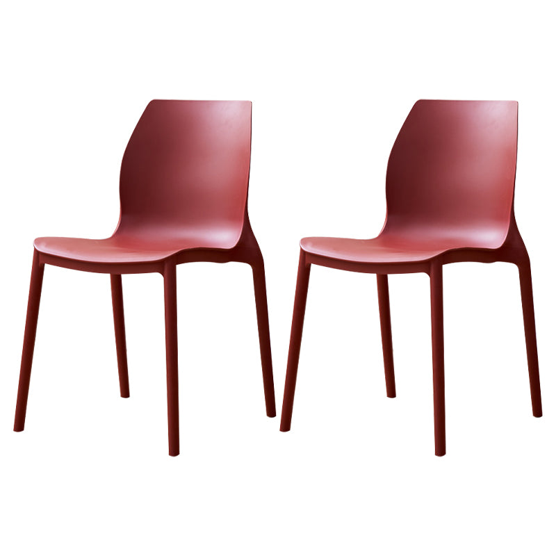 Contemporary Style Chair Metal Solid Back Dining Chair for Indoor