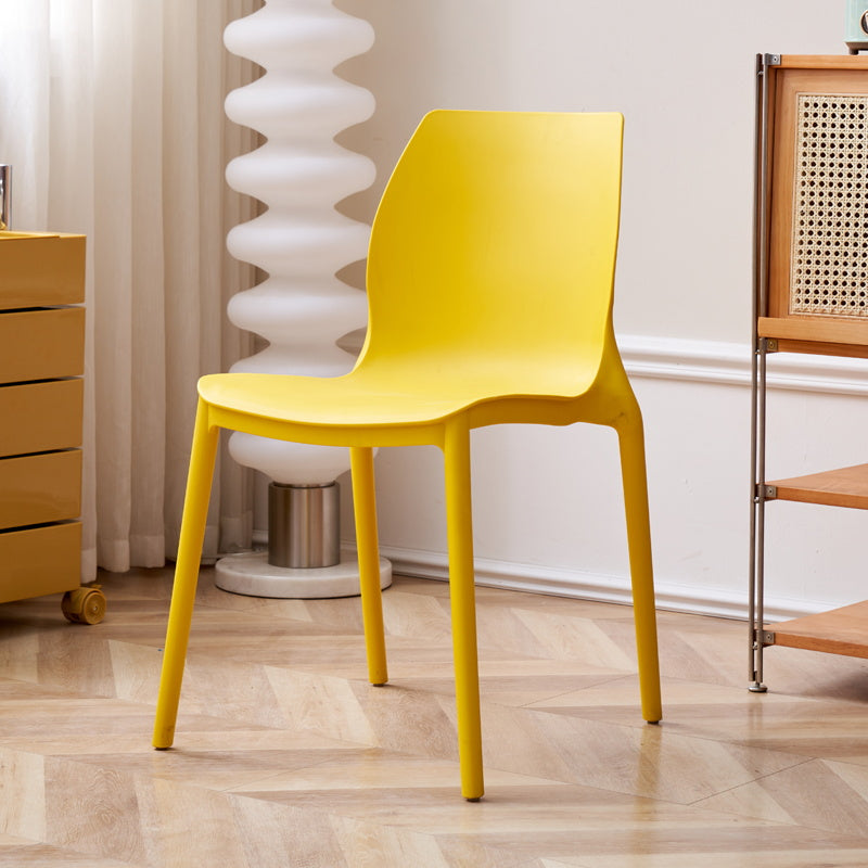 Contemporary Style Chair Metal Solid Back Dining Chair for Indoor