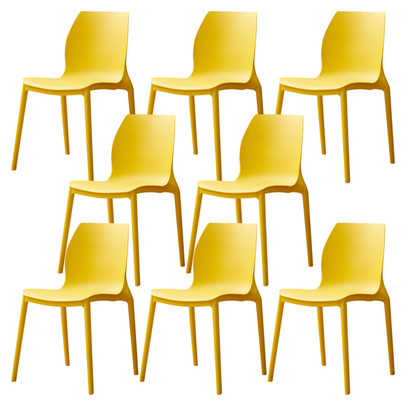 Contemporary Style Chair Metal Solid Back Dining Chair for Indoor