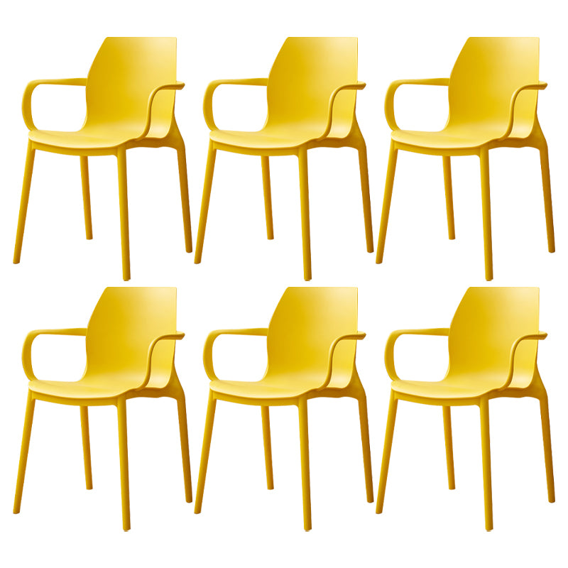 Contemporary Style Chair Metal Solid Back Dining Chair for Indoor