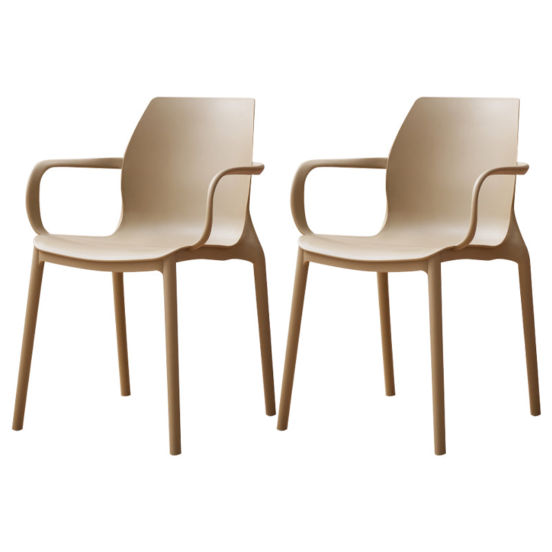 Contemporary Style Chair Metal Solid Back Dining Chair for Indoor