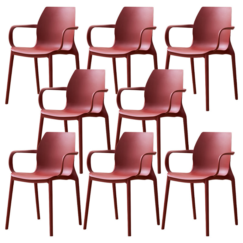 Contemporary Style Chair Metal Solid Back Dining Chair for Indoor