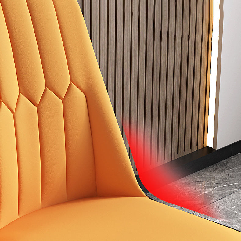 Modern Backrest Armless Cushion Chair with Metal Legs for Dining Room