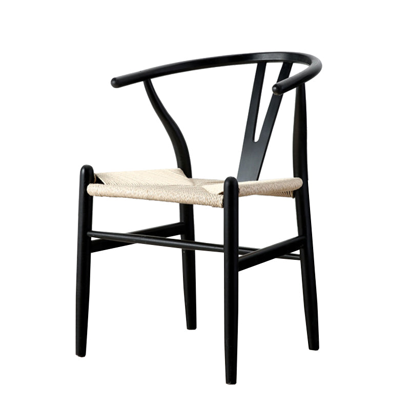 Modern Armrest Backrest Chair with Wooden Legs for Dining Room